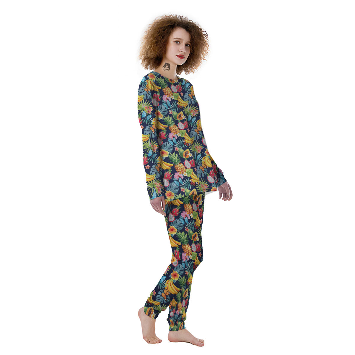 Fruits Hawaiian Tropical Print Pattern Women's Pajamas-grizzshop