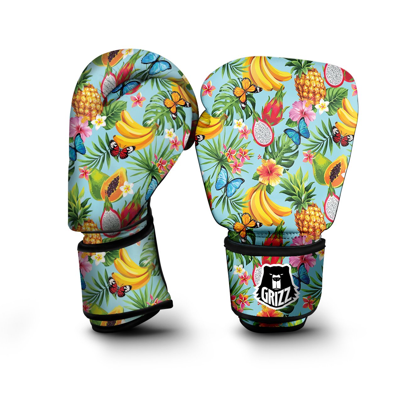 Fruits Jungle Tropical Print Pattern Boxing Gloves-grizzshop