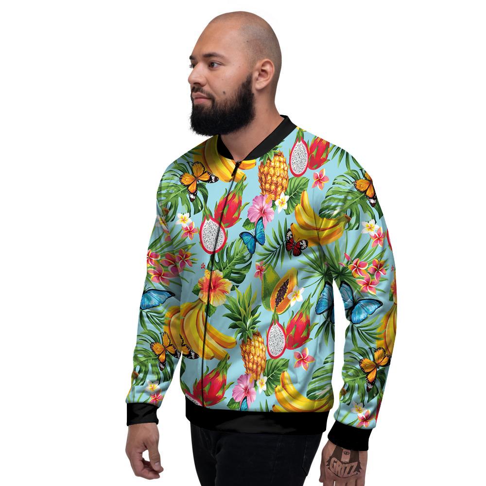 Fruits Jungle Tropical Print Pattern Men's Bomber Jacket-grizzshop