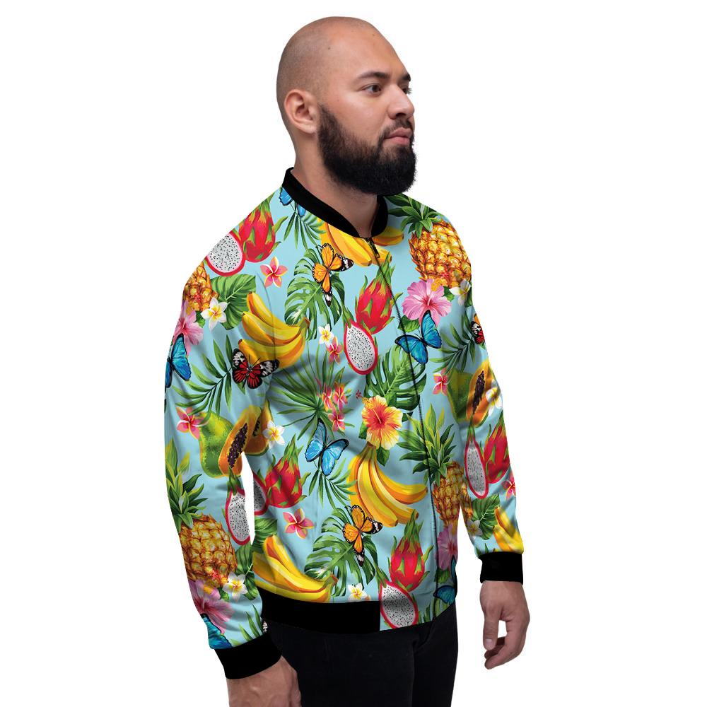 Fruits Jungle Tropical Print Pattern Men's Bomber Jacket-grizzshop