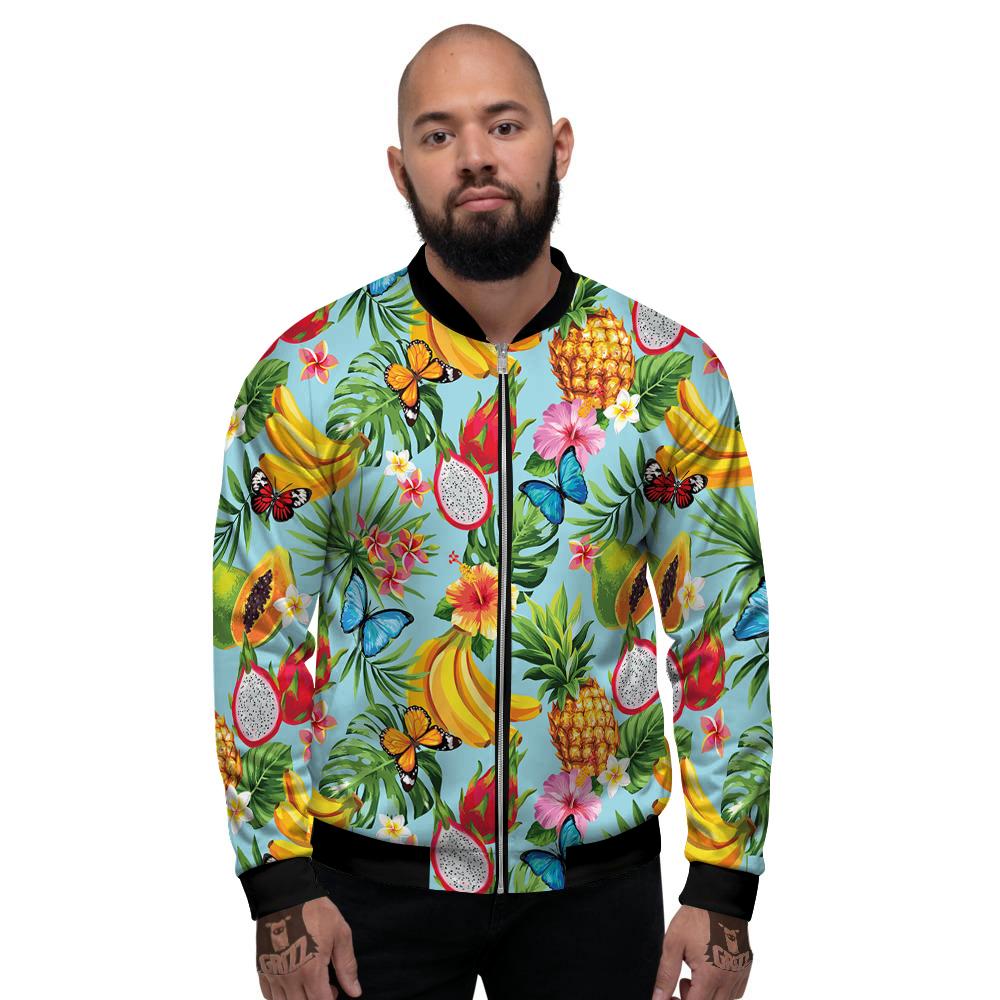 Fruits Jungle Tropical Print Pattern Men's Bomber Jacket-grizzshop