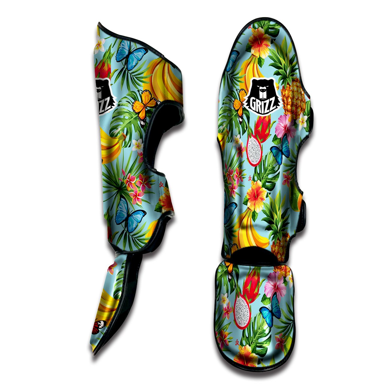 Fruits Jungle Tropical Print Pattern Muay Thai Shin Guards-grizzshop