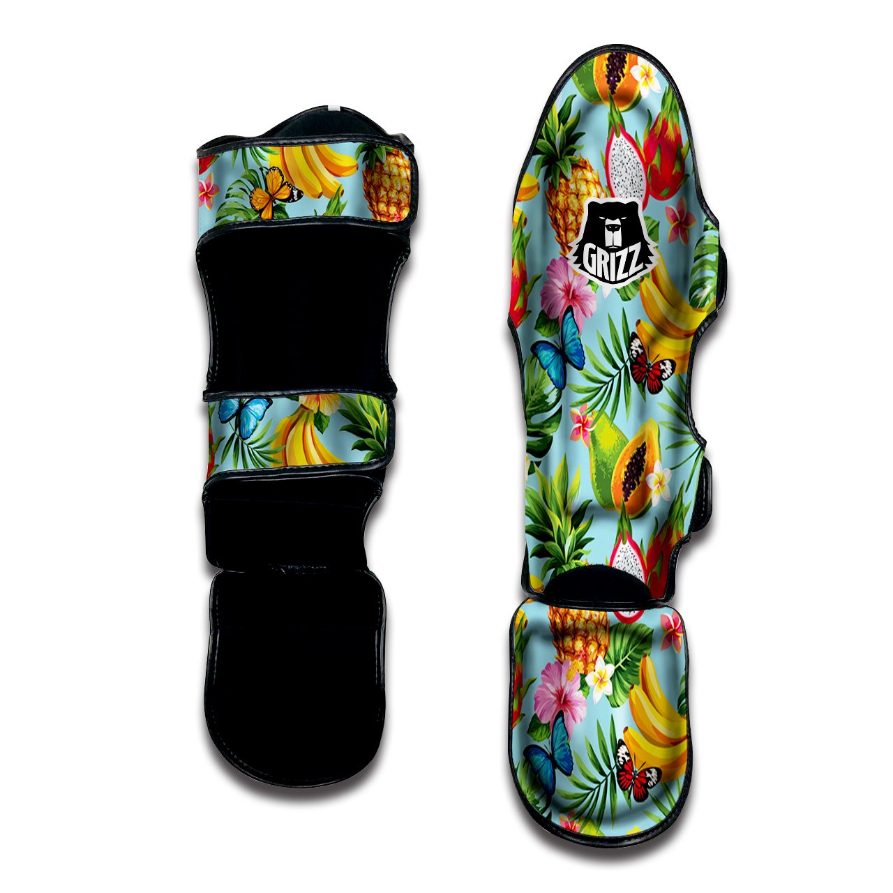 Fruits Jungle Tropical Print Pattern Muay Thai Shin Guards-grizzshop