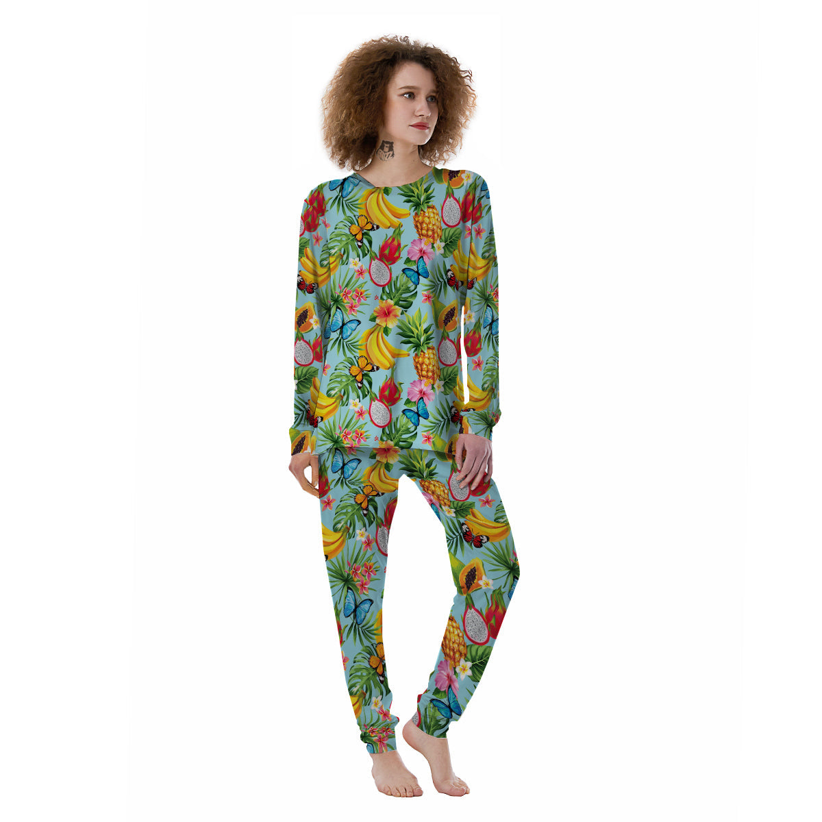 Fruits Jungle Tropical Print Pattern Women's Pajamas-grizzshop