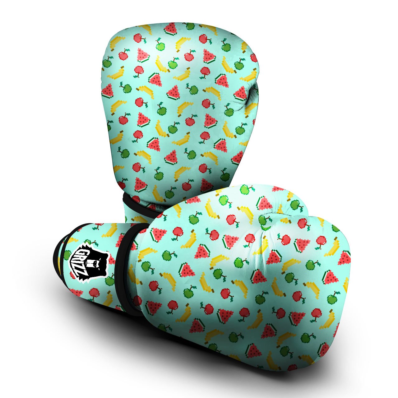 Fruits Pixel Print Pattern Boxing Gloves-grizzshop