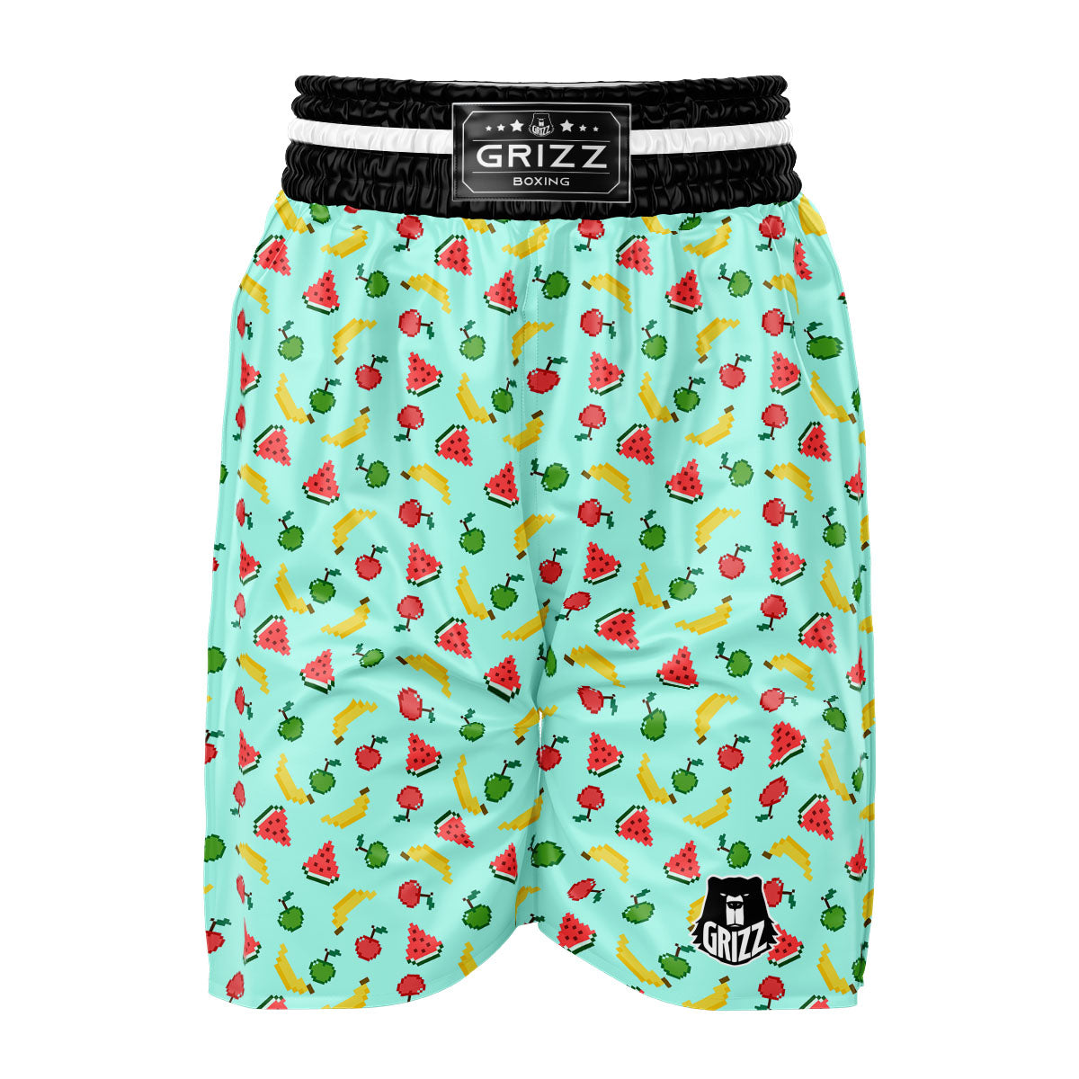 Fruits Pixel Print Pattern Boxing Shorts-grizzshop
