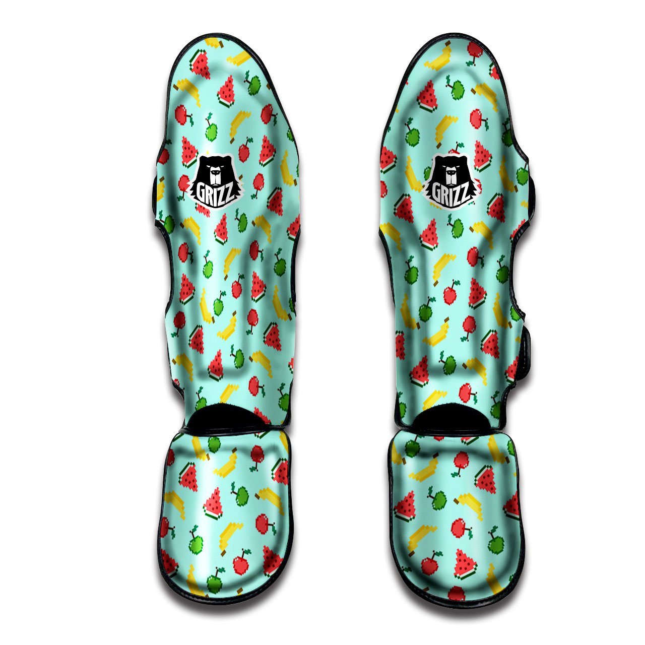 Fruits Pixel Print Pattern Muay Thai Shin Guards-grizzshop