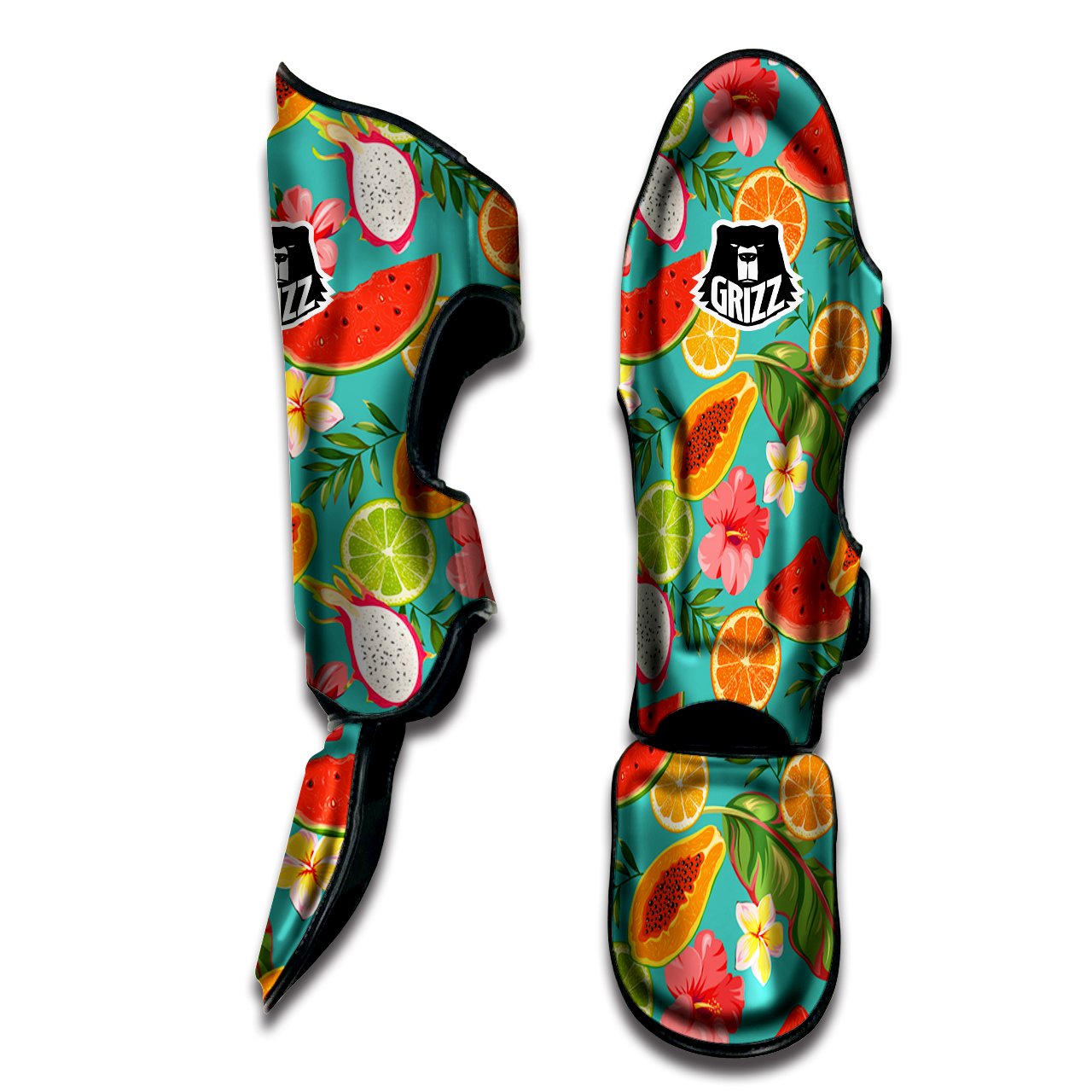 Fruits Tropical Paradise Print Pattern Muay Thai Shin Guards-grizzshop