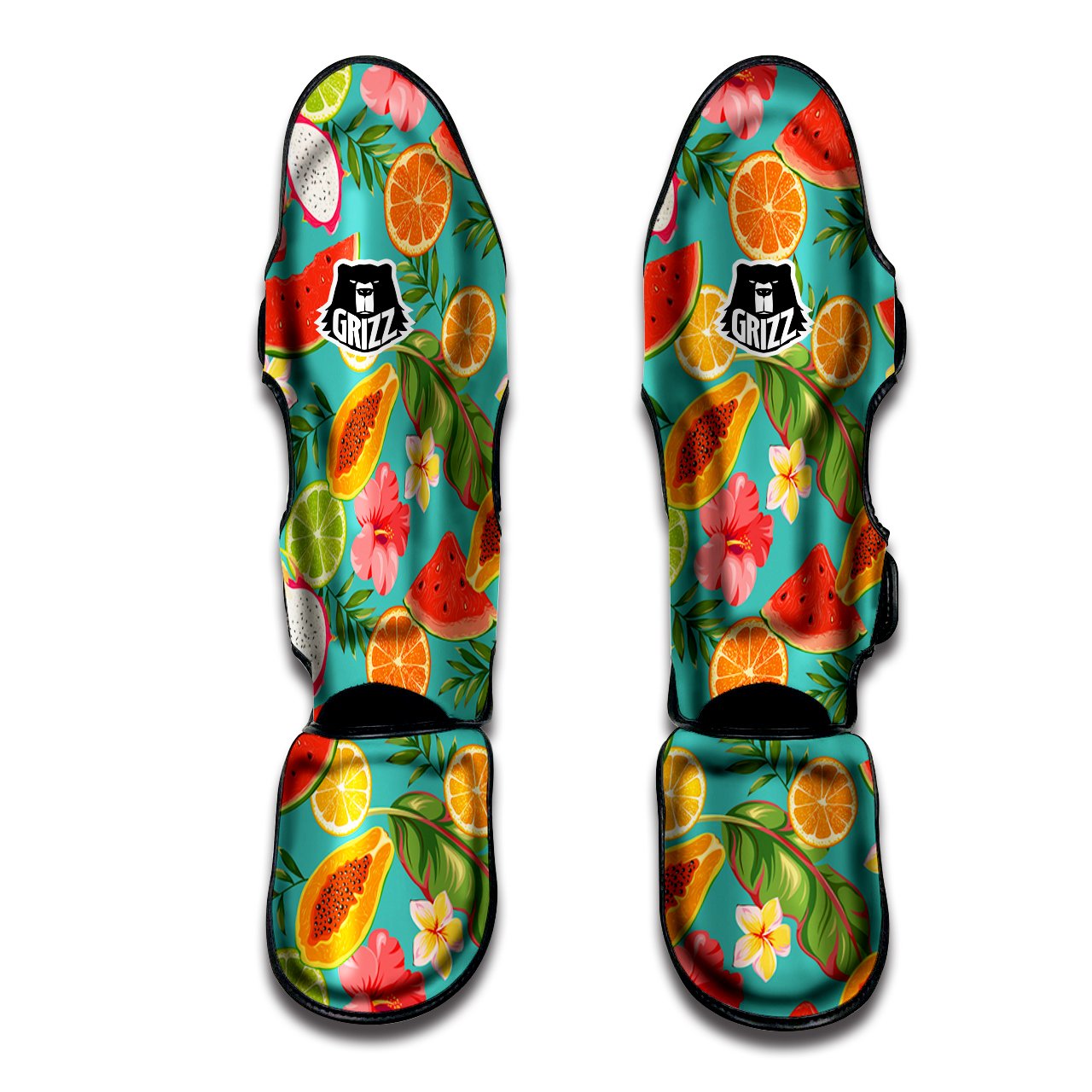 Fruits Tropical Paradise Print Pattern Muay Thai Shin Guards-grizzshop