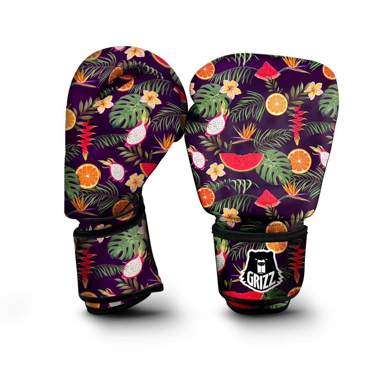 Fruits Tropical Print Pattern Boxing Gloves-grizzshop