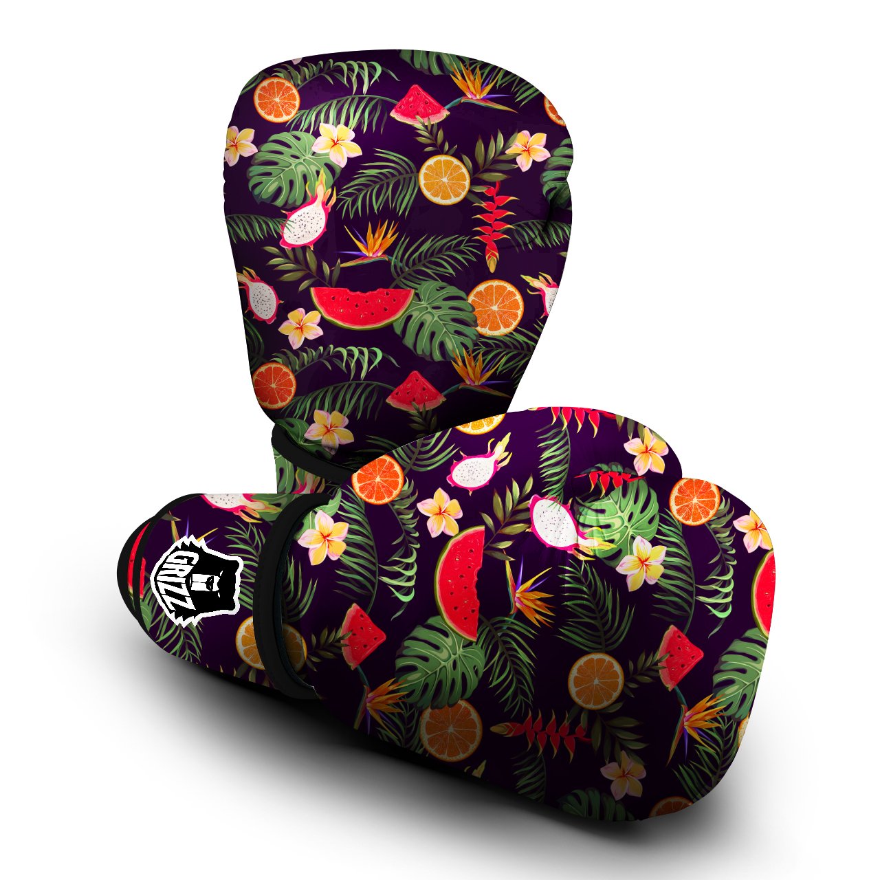 Fruits Tropical Print Pattern Boxing Gloves-grizzshop