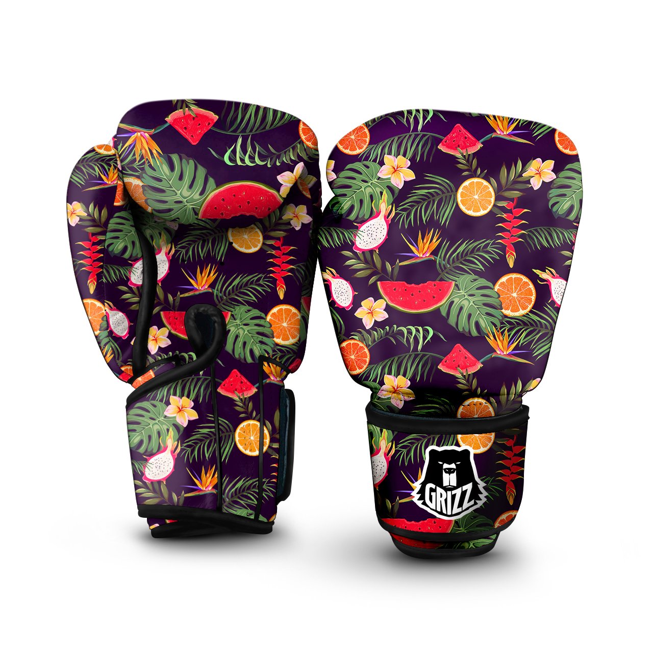 Fruits Tropical Print Pattern Boxing Gloves-grizzshop