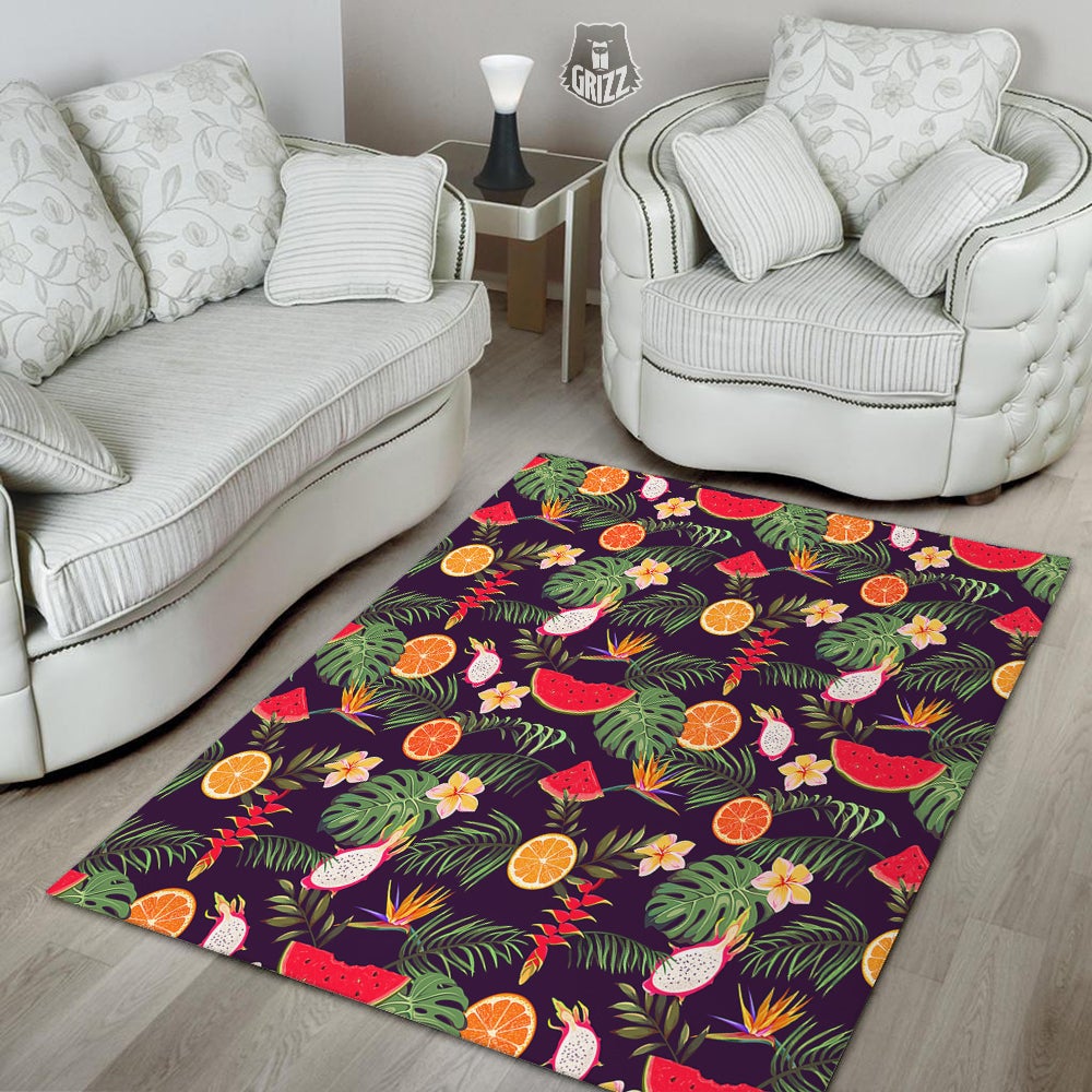 Fruits Tropical Print Pattern Floor Mat-grizzshop