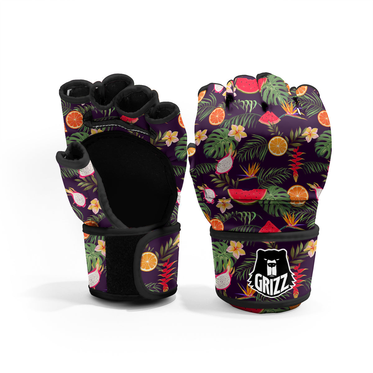 Fruits Tropical Print Pattern MMA Gloves-grizzshop