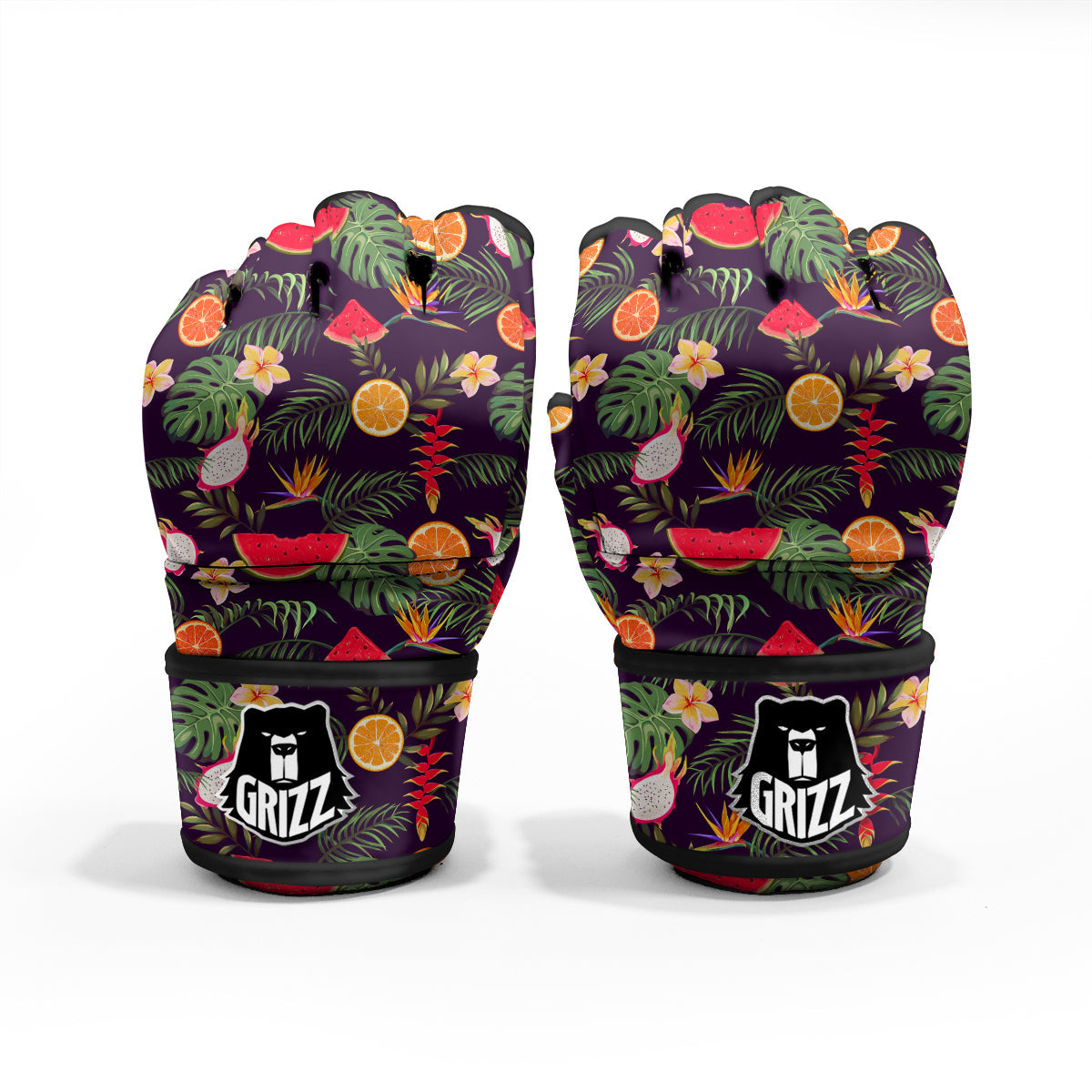 Fruits Tropical Print Pattern MMA Gloves-grizzshop