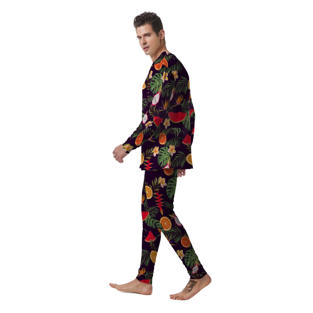 Fruits Tropical Print Pattern Men's Pajamas-grizzshop