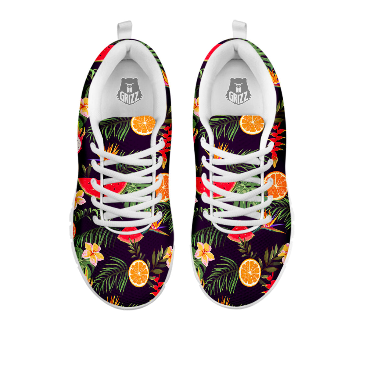 Fruits Tropical Print Pattern White Sneaker-grizzshop