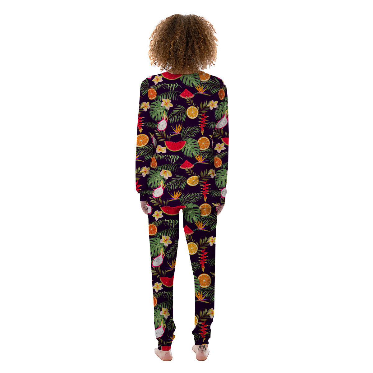 Fruits Tropical Print Pattern Women's Pajamas-grizzshop