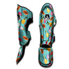 Fruits Turquoise Hawaiian Print Pattern Muay Thai Shin Guards-grizzshop