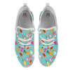 Fruits Turquoise Hawaiian Print Pattern White Athletic Shoes-grizzshop