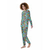 Fruits Turquoise Hawaiian Print Pattern Women's Pajamas-grizzshop