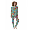 Fruits Turquoise Hawaiian Print Pattern Women's Pajamas-grizzshop