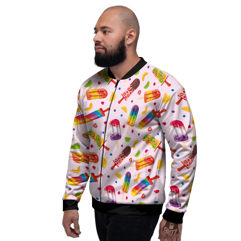 Fruity Ice Cream Print Pattern Men's Bomber Jacket-grizzshop