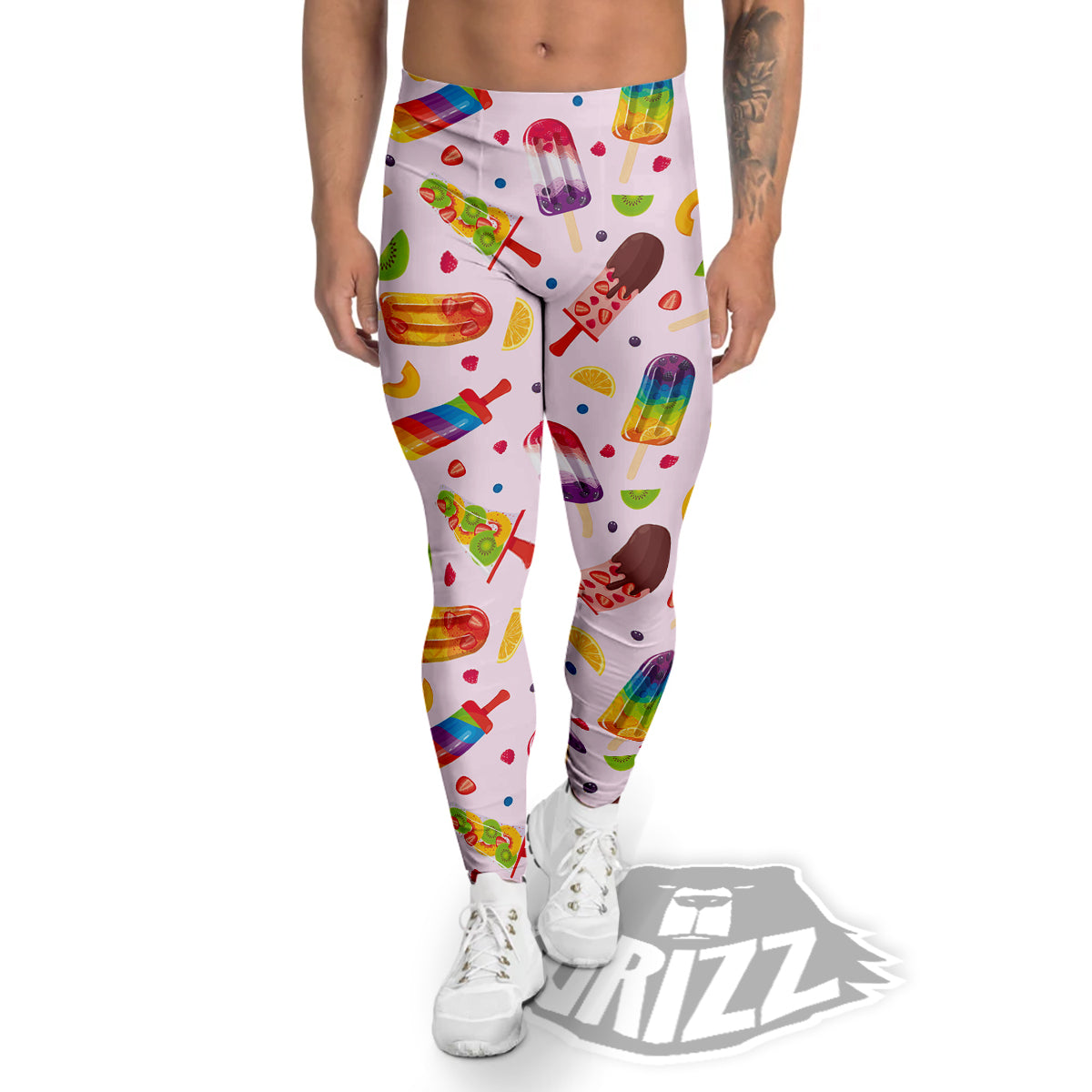 Fruity Ice Cream Print Pattern Men's Leggings-grizzshop