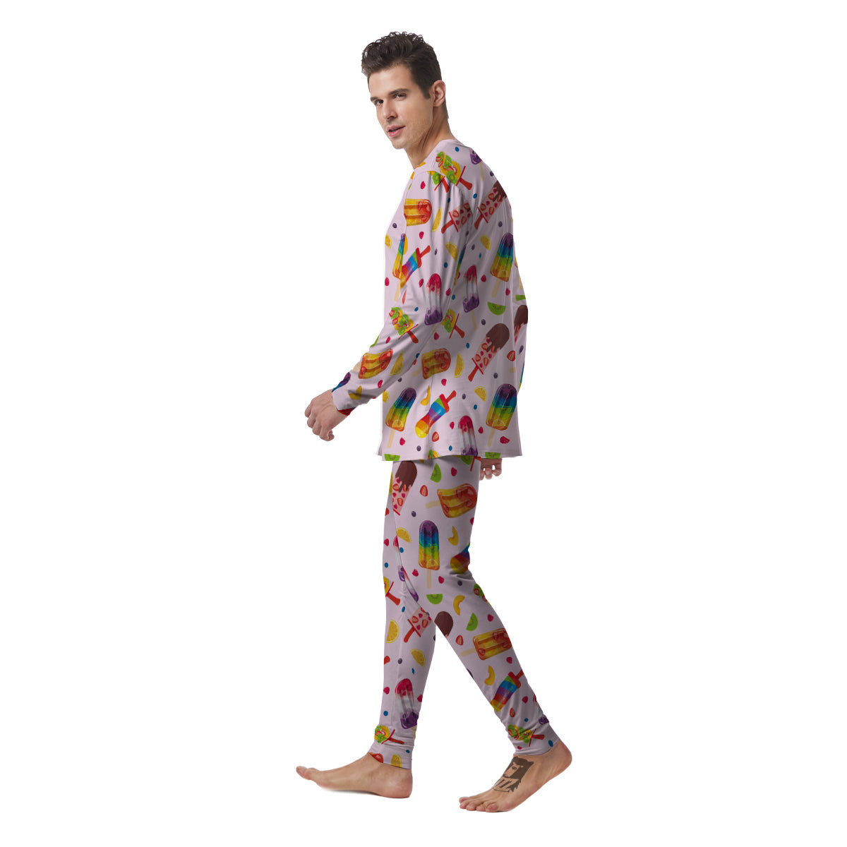 Fruity Ice Cream Print Pattern Men's Pajamas-grizzshop