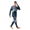 Full Moon And Wolf In The Forest Print Men's Pajamas-grizzshop