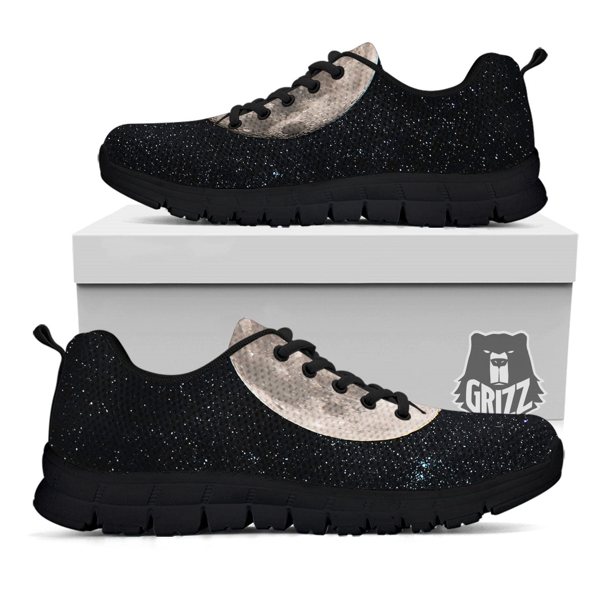Full Moon Print Black Sneaker-grizzshop