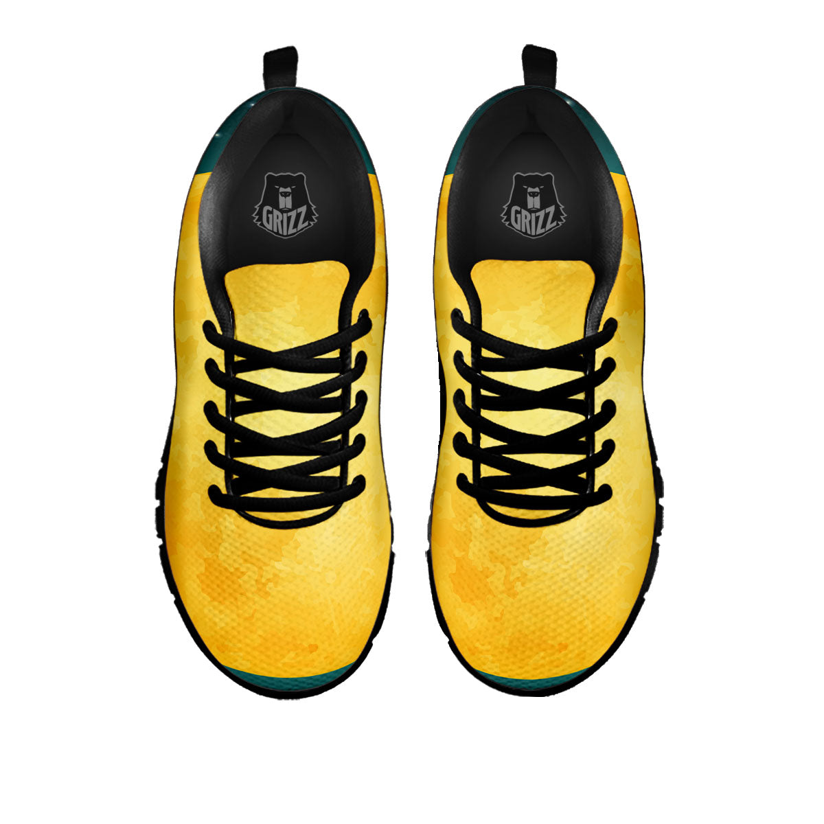 Full Moon Yellow Print Black Sneaker-grizzshop