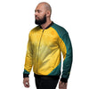 Full Moon Yellow Print Men's Bomber Jacket-grizzshop