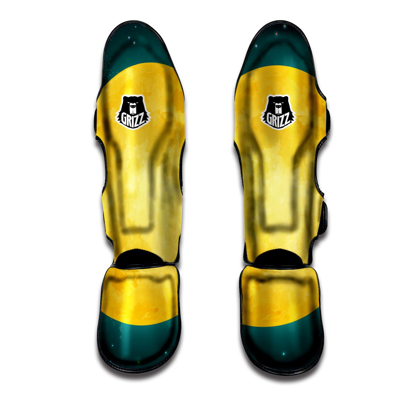 Full Moon Yellow Print Muay Thai Shin Guards-grizzshop