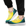 Full Moon Yellow Print White Athletic Shoes-grizzshop