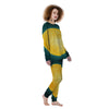 Full Moon Yellow Print Women's Pajamas-grizzshop