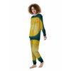 Full Moon Yellow Print Women's Pajamas-grizzshop