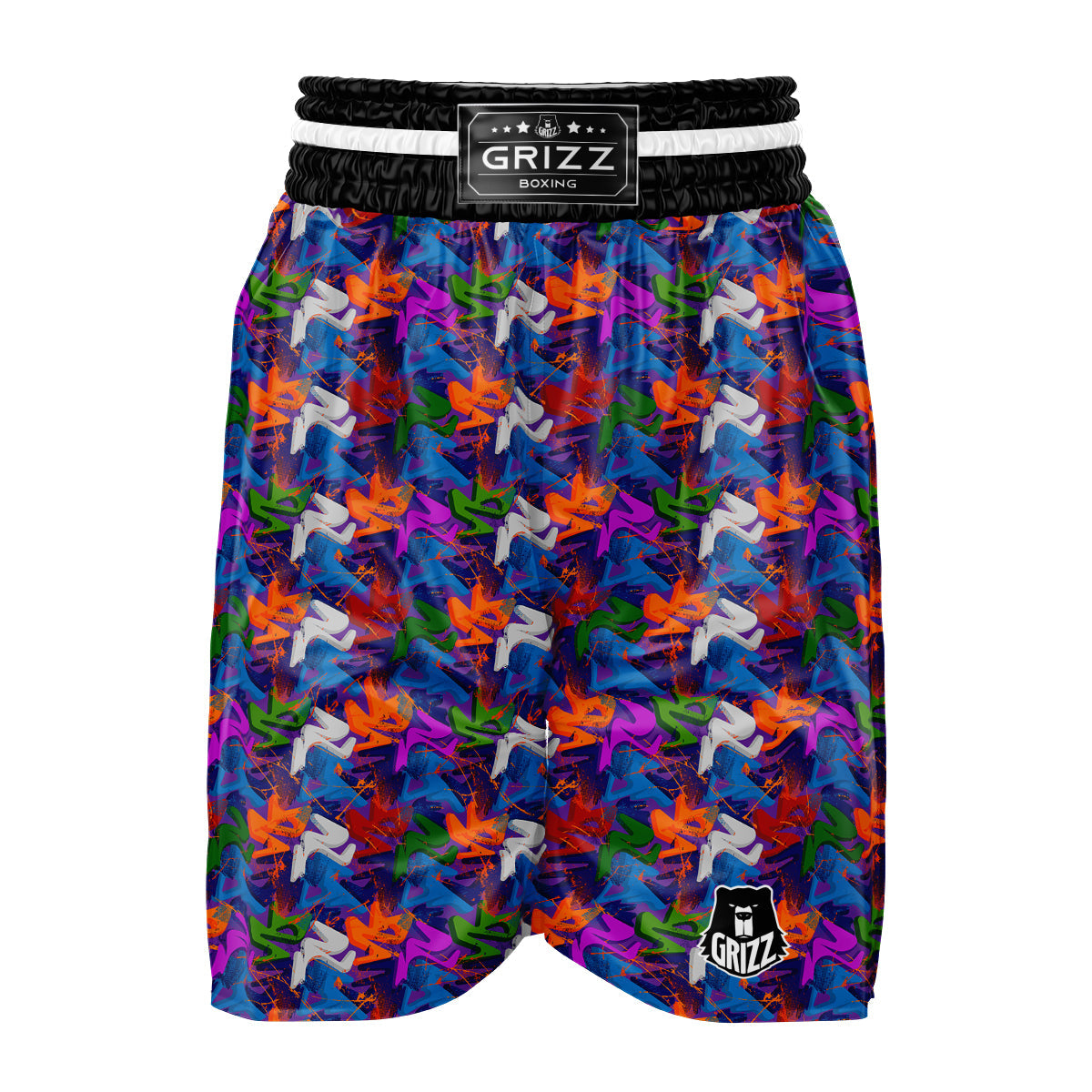 Funky Abstract Print Pattern Boxing Shorts-grizzshop