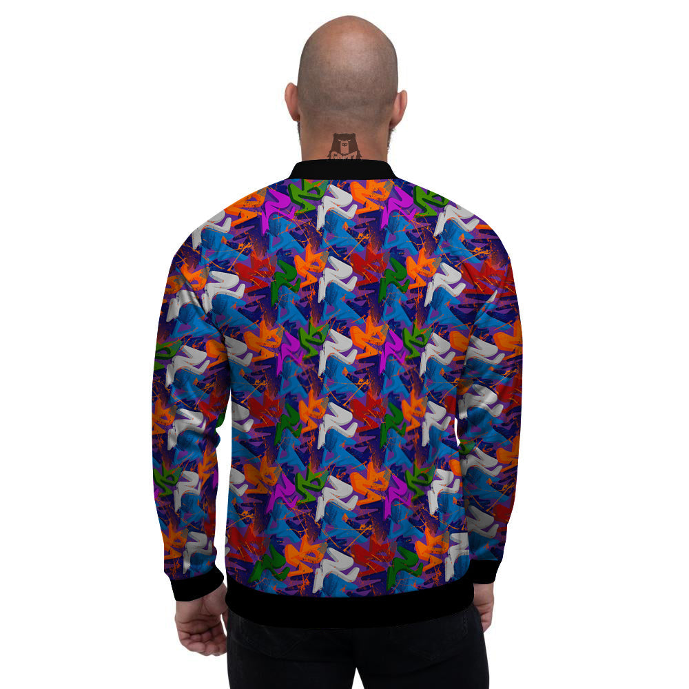 Funky Abstract Print Pattern Men's Bomber Jacket-grizzshop