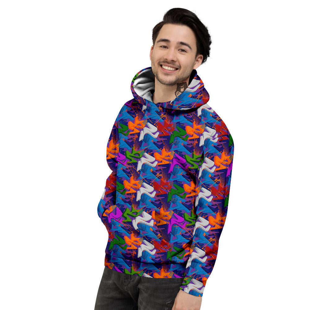 Funky Abstract Print Pattern Men's Hoodie-grizzshop