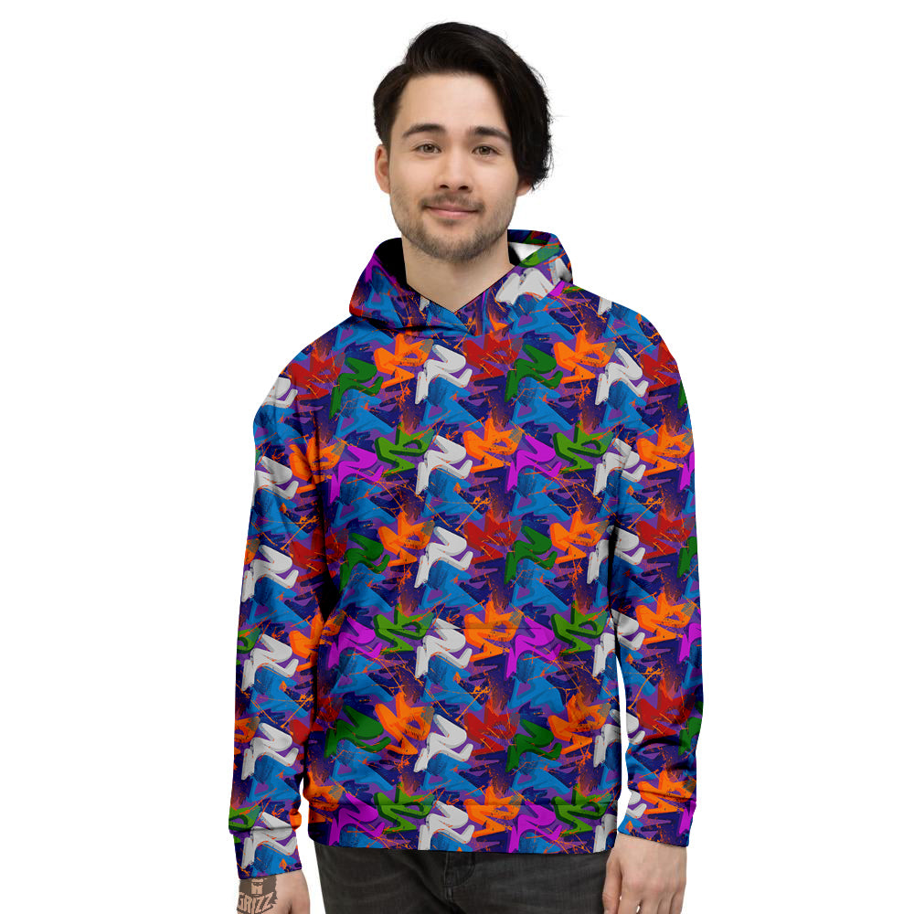 Funky Abstract Print Pattern Men's Hoodie-grizzshop