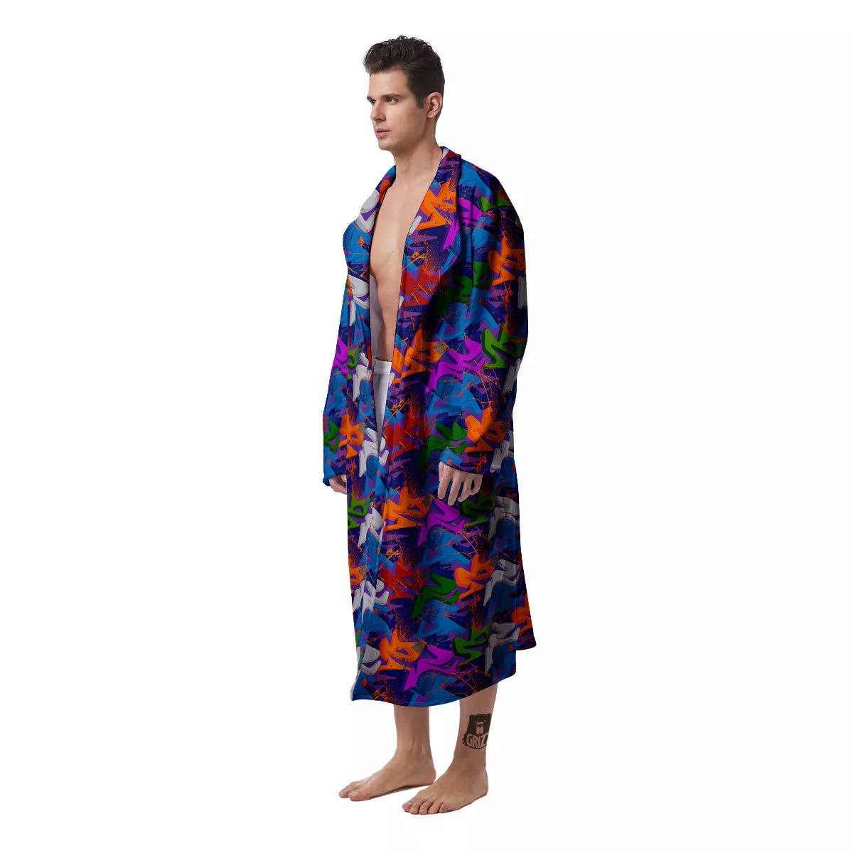 Funky Abstract Print Pattern Men's Robe-grizzshop