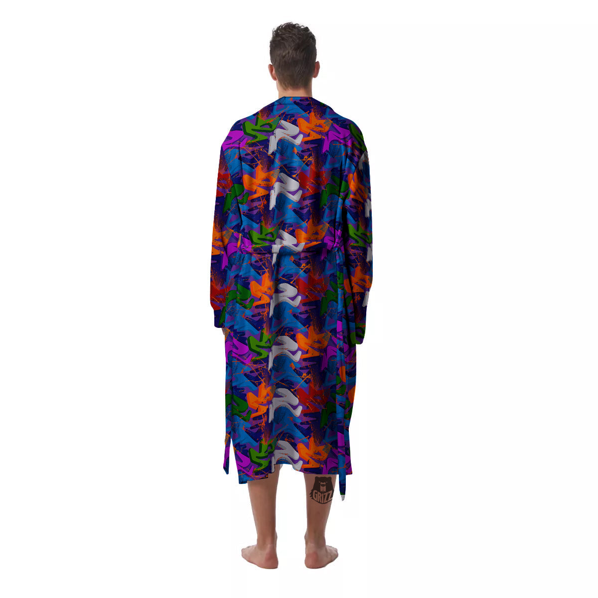 Funky Abstract Print Pattern Men's Robe-grizzshop