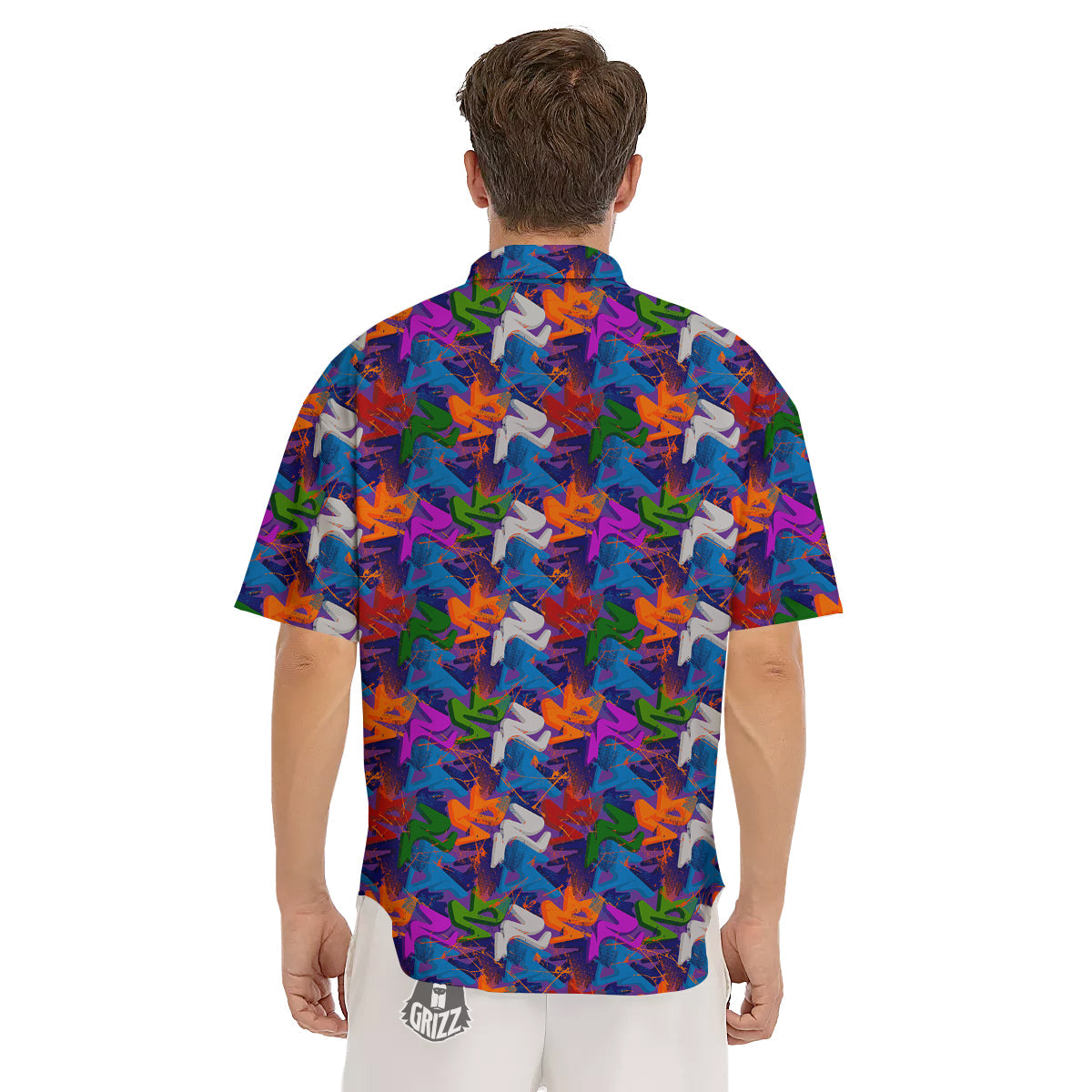 Funky Abstract Print Pattern Men's Short Sleeve Shirts-grizzshop