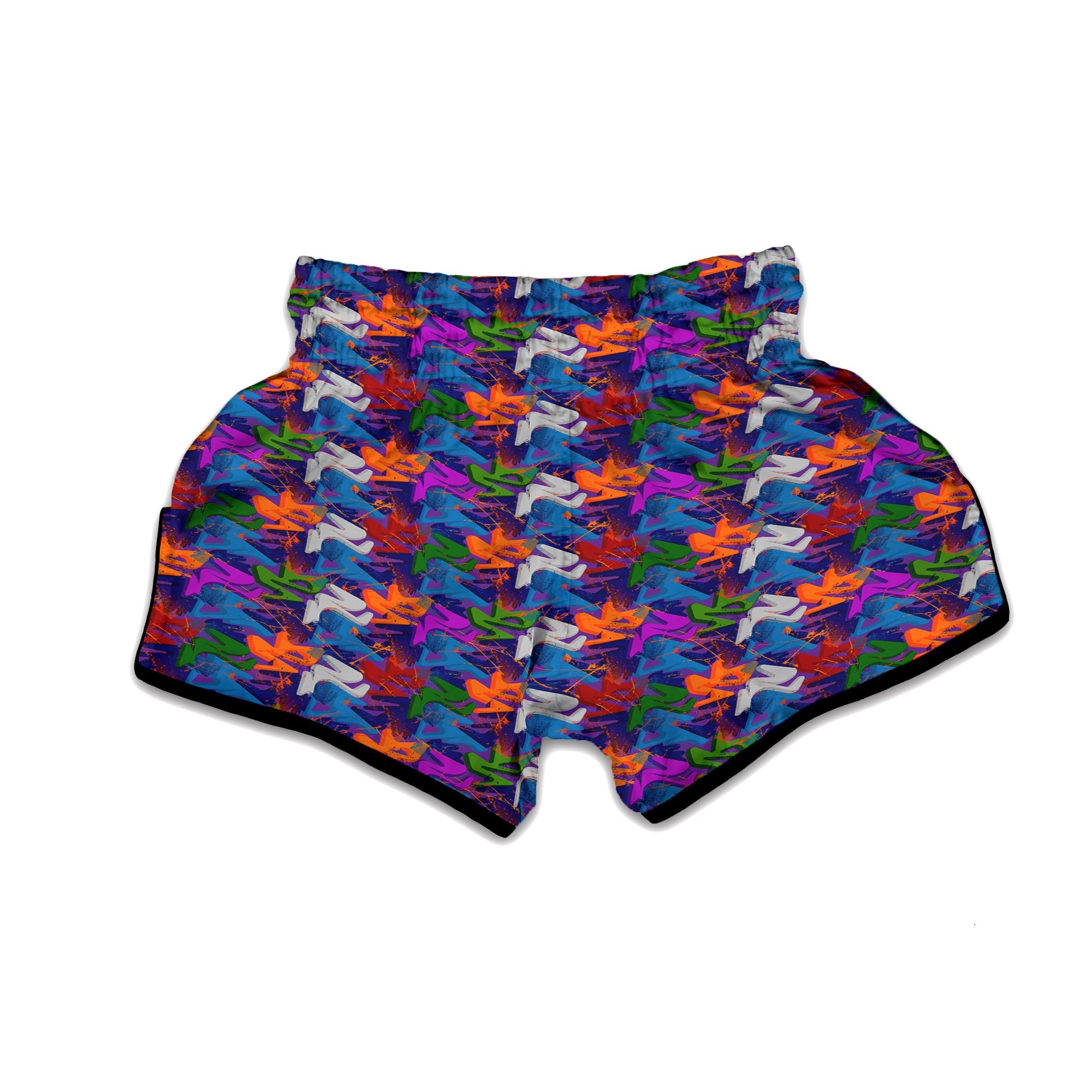 Funky Abstract Print Pattern Muay Thai Boxing Shorts-grizzshop