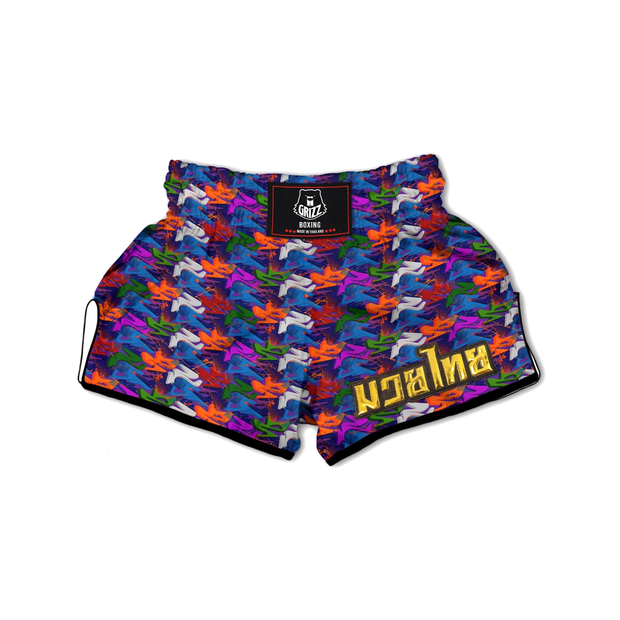 Funky Abstract Print Pattern Muay Thai Boxing Shorts-grizzshop