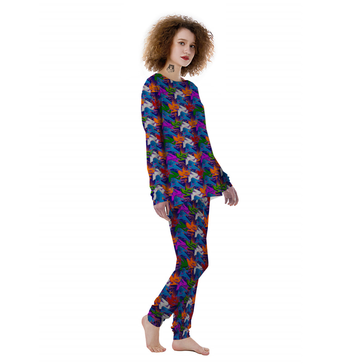 Funky Abstract Print Pattern Women's Pajamas-grizzshop
