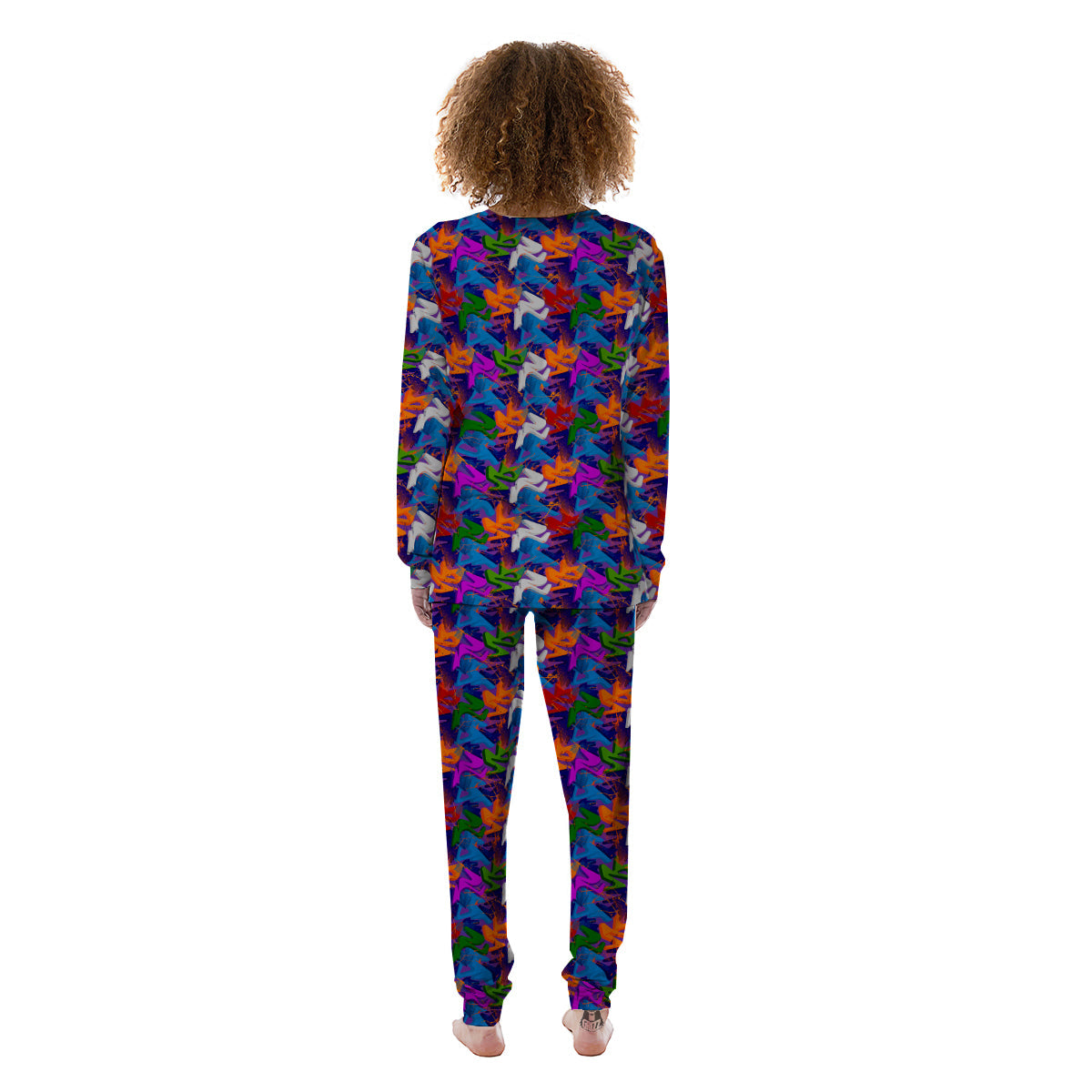 Funky Abstract Print Pattern Women's Pajamas-grizzshop