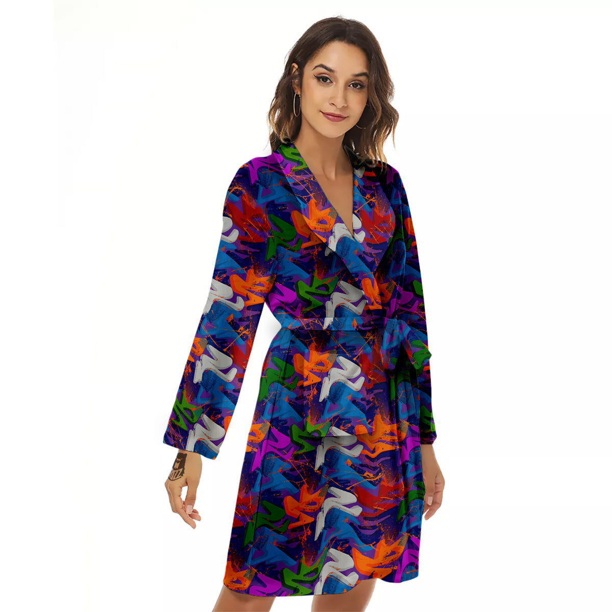 Funky Abstract Print Pattern Women's Robe-grizzshop
