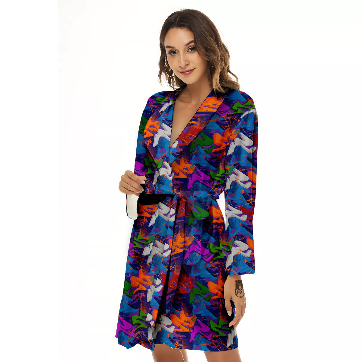 Funky Abstract Print Pattern Women's Robe-grizzshop